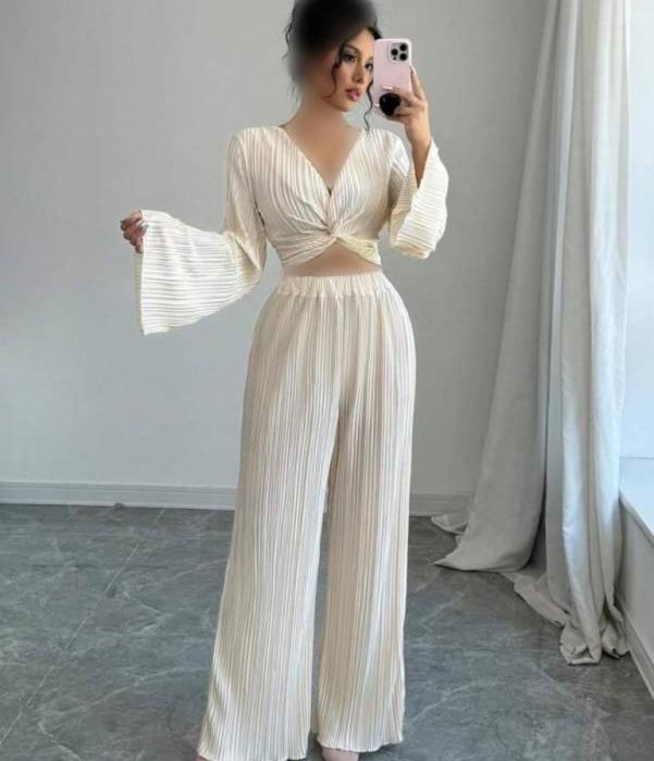 ست بلوزوشلوارپلیسه ساده وارداتی
