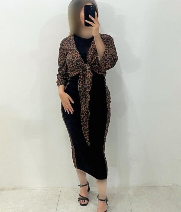 ماکسی آستین حلقه بارویه طرحدارگره ای