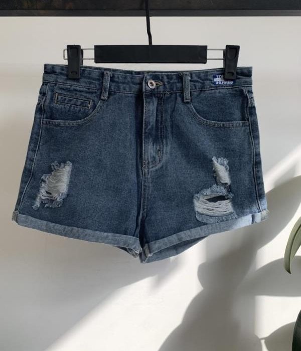 شورتک جین پاکتی زاپدار