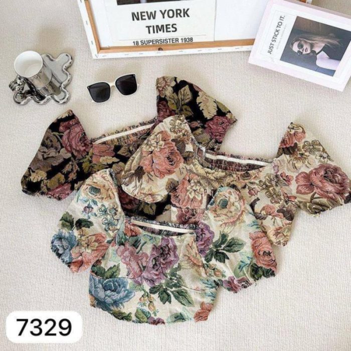 کراپ مجلسی ژاکاردآستین عروسکی