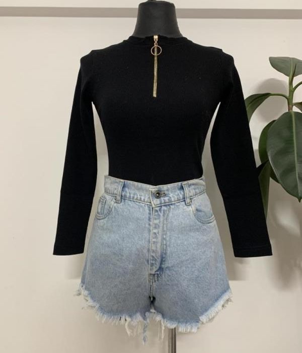 بادی جلو زیپ یقه گرد ساده