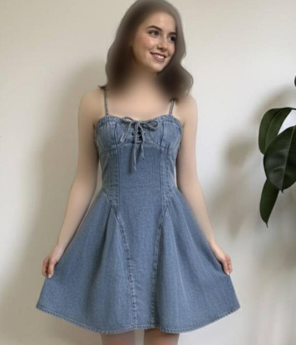 تونیک جین جلوبندی عروسکی وارداتی