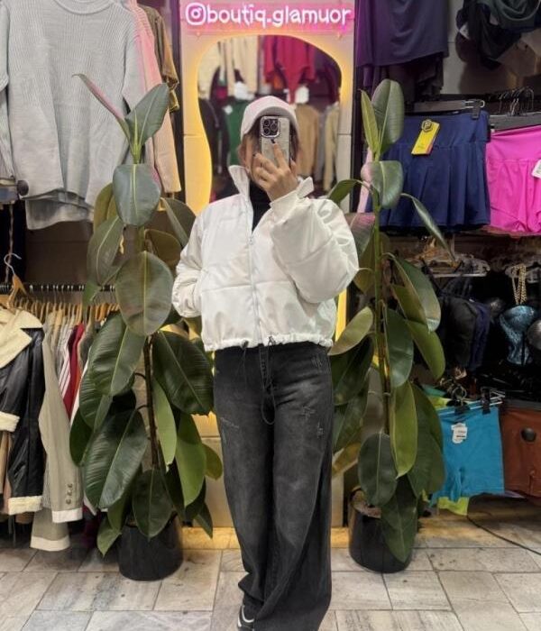 کاپشن چرم یقه استاده فینگردار