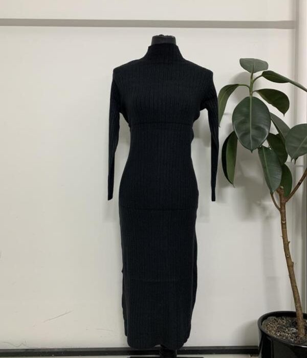 ماکسی بافت درشت یقه ایستاده