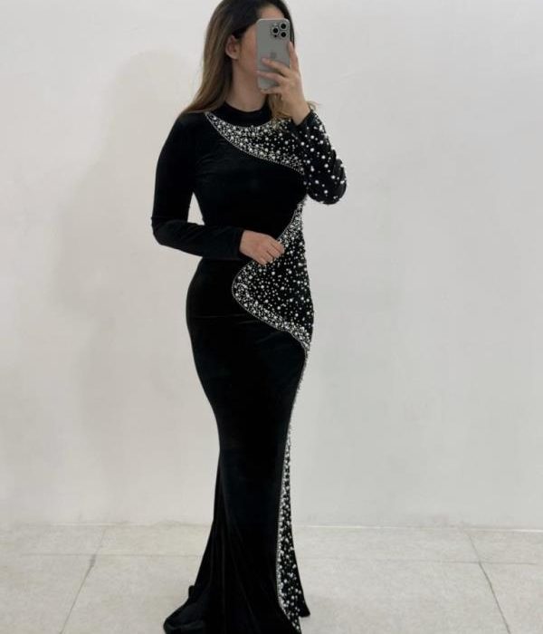 ماکسی مخمل ماهی مرواریددوزی