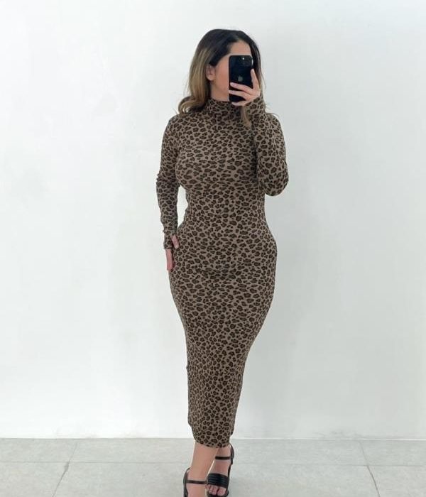 ماکسی یقه اسکی پلنگی