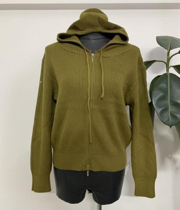 سویشرت بافت ساده کلاهدار