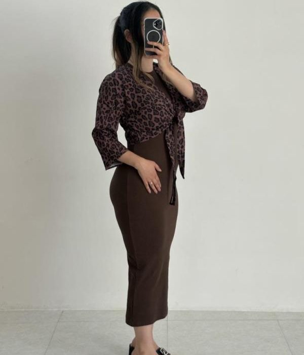 ماکسی یقه گردبارویه طرحدار